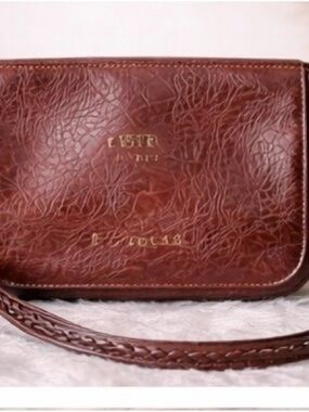 Wild West Brown Tooled Leather Crossbody Western Style